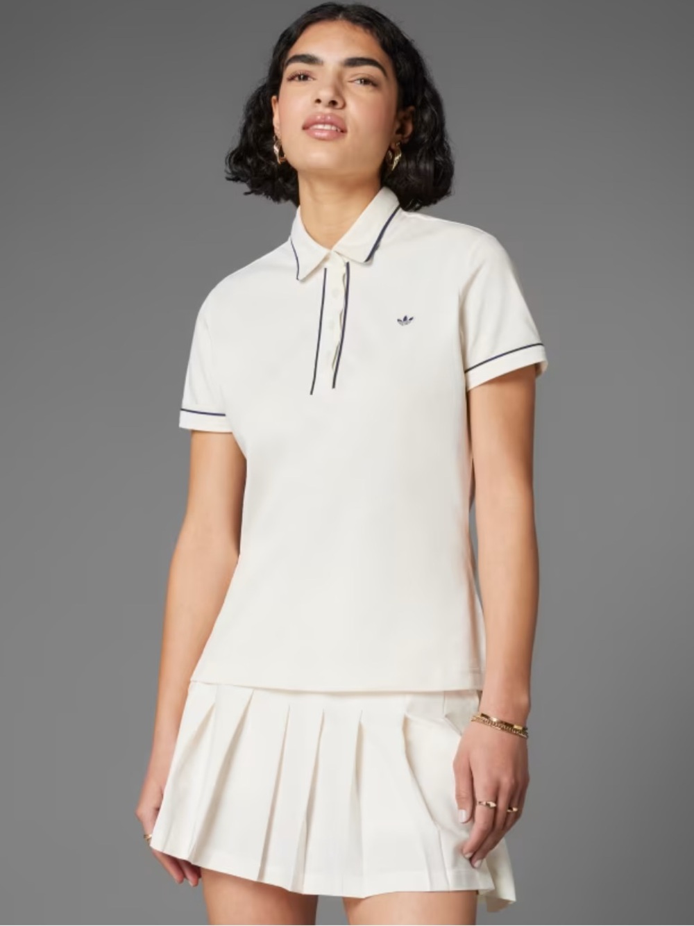 NWT Adidas Originals TWISTKNIT TREFOIL POLO SHIRT - Medium, Chalk White